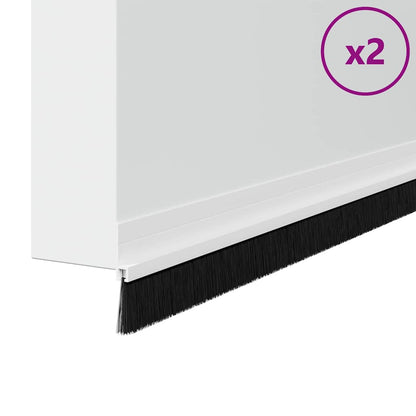 Spazzole per porte autoadesive 2 pcs Bianco 100 cm | homemem39