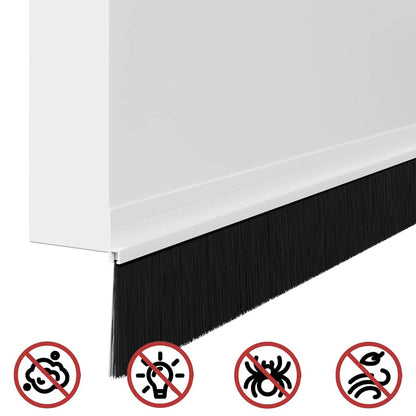 Spazzole per porte autoadesive 12 pcs Bianco 100 cm | homemem39