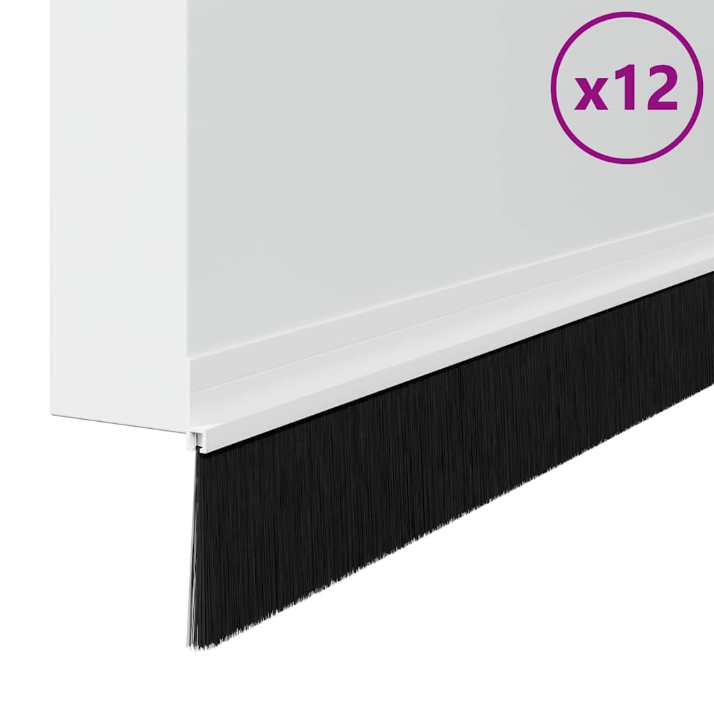 Spazzole per porte autoadesive 12 pcs Bianco 100 cm | homemem39