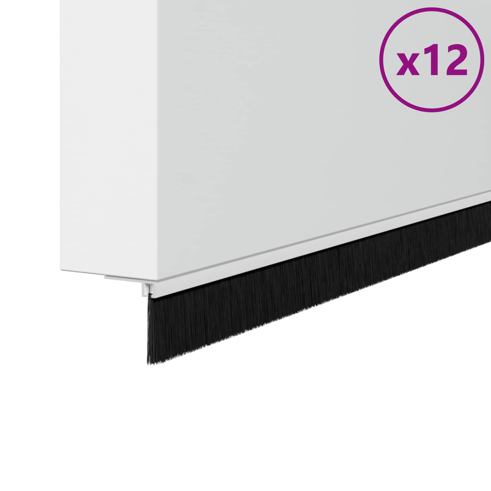 Spazzole per porte autoadesive 12 pcs Bianco 100 cm | homemem39