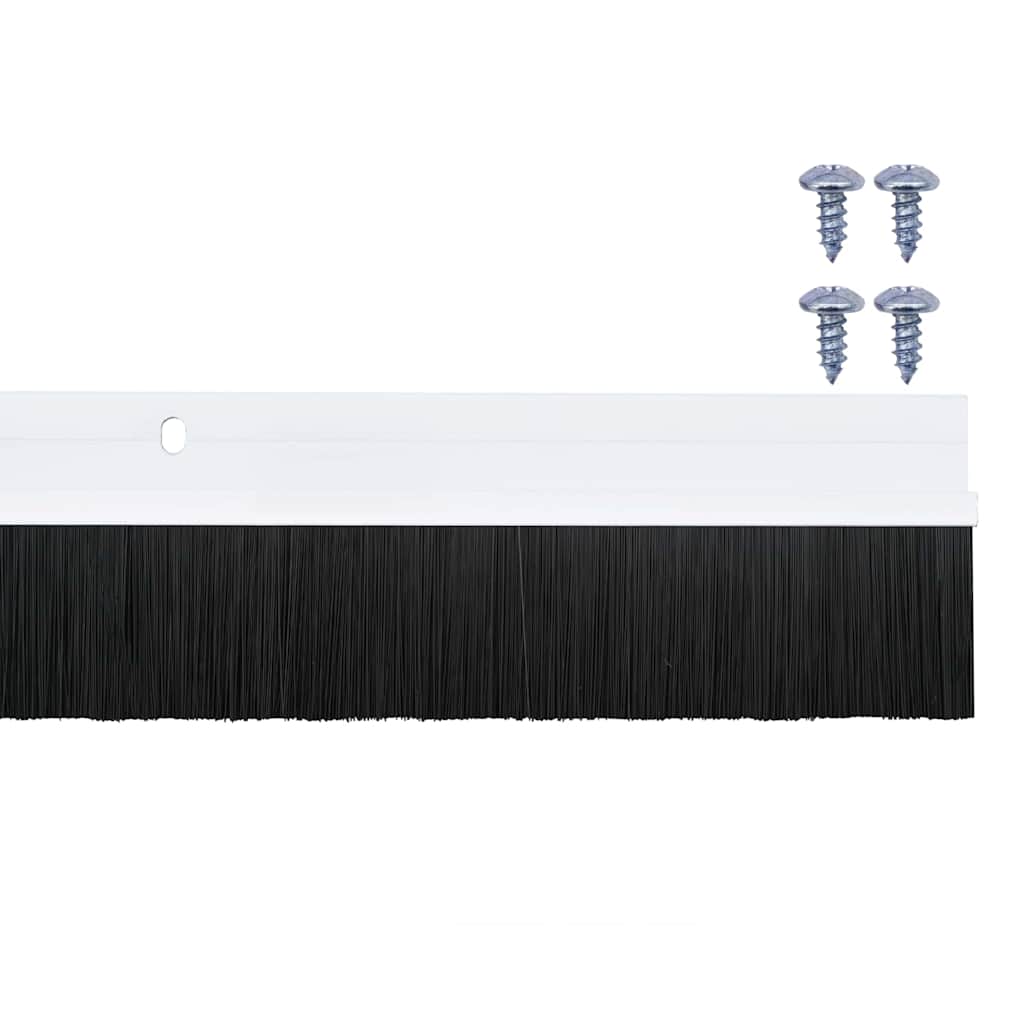 Spazzole per porte a vite 2 pcs Bianco 100 cm Lega di alluminio | homemem39