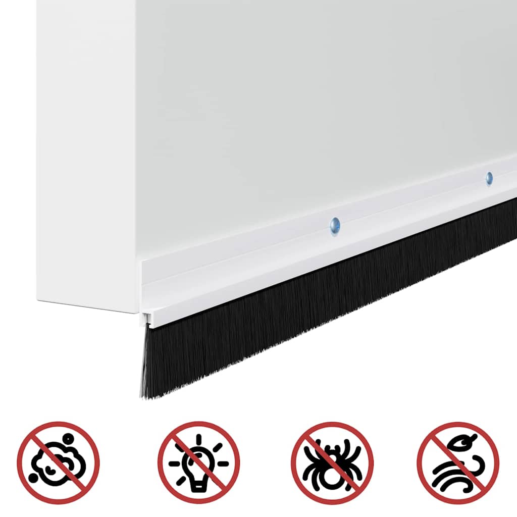 Spazzole per porte a vite 2 pcs Bianco 100 cm Lega di alluminio | homemem39