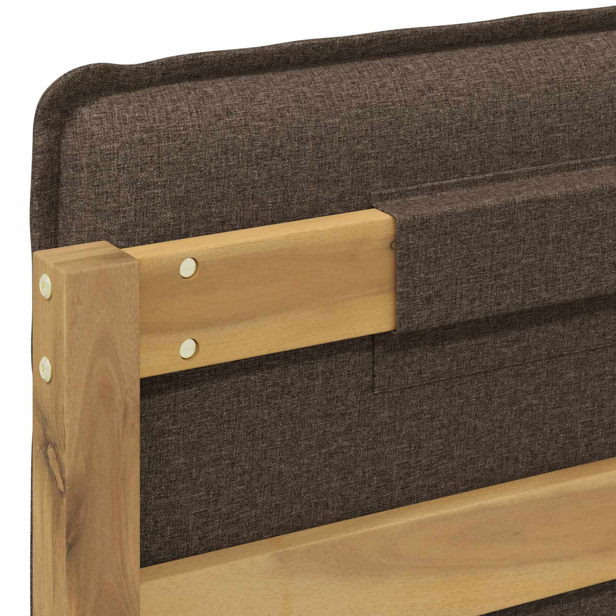 Letto con Testiera Rivestita Bianco lavato e taupe 180 x 200 cm | homemem39