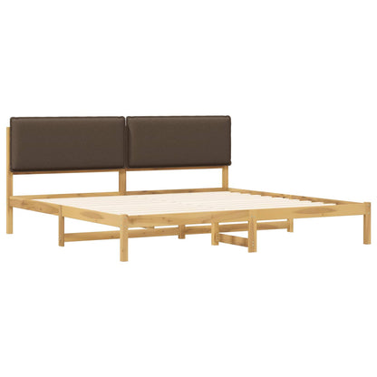 Letto con Testiera Rivestita Bianco lavato e taupe 180 x 200 cm | homemem39