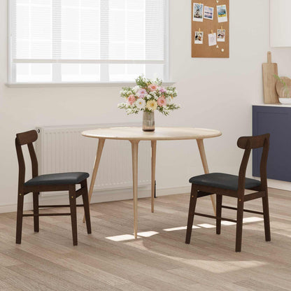 Sedia da pranzo 2 pcs Marrone scuro e Nero