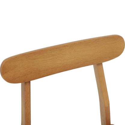 Sedia da pranzo 2 pz Legno di gomma solido Naturale