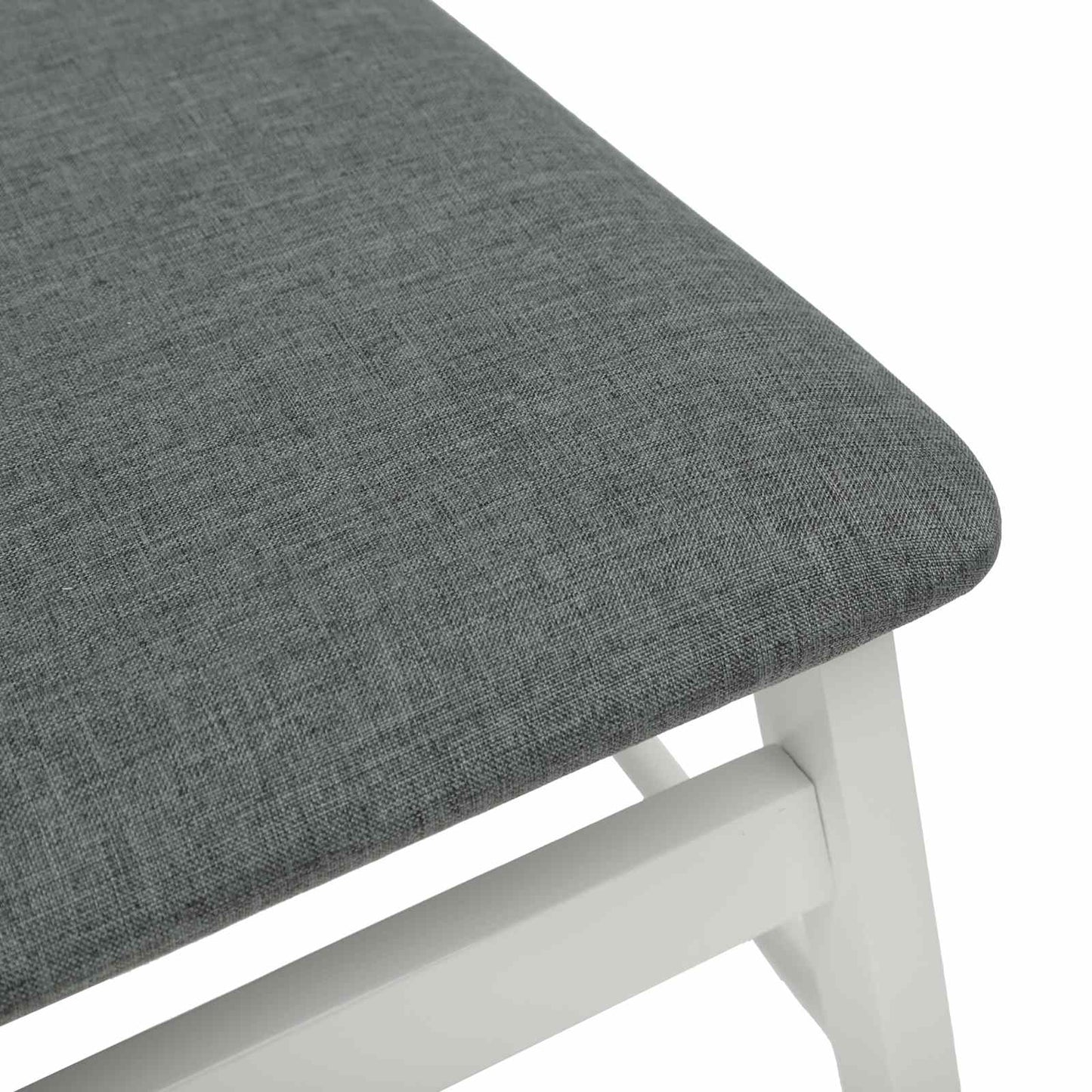 Sedia da pranzo 2 pz Legno di gomma solido Bianco e Grigio