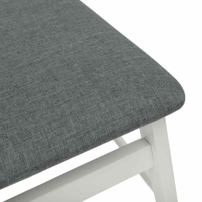 Sedia da pranzo 2 pz Legno di gomma solido Bianco e Grigio