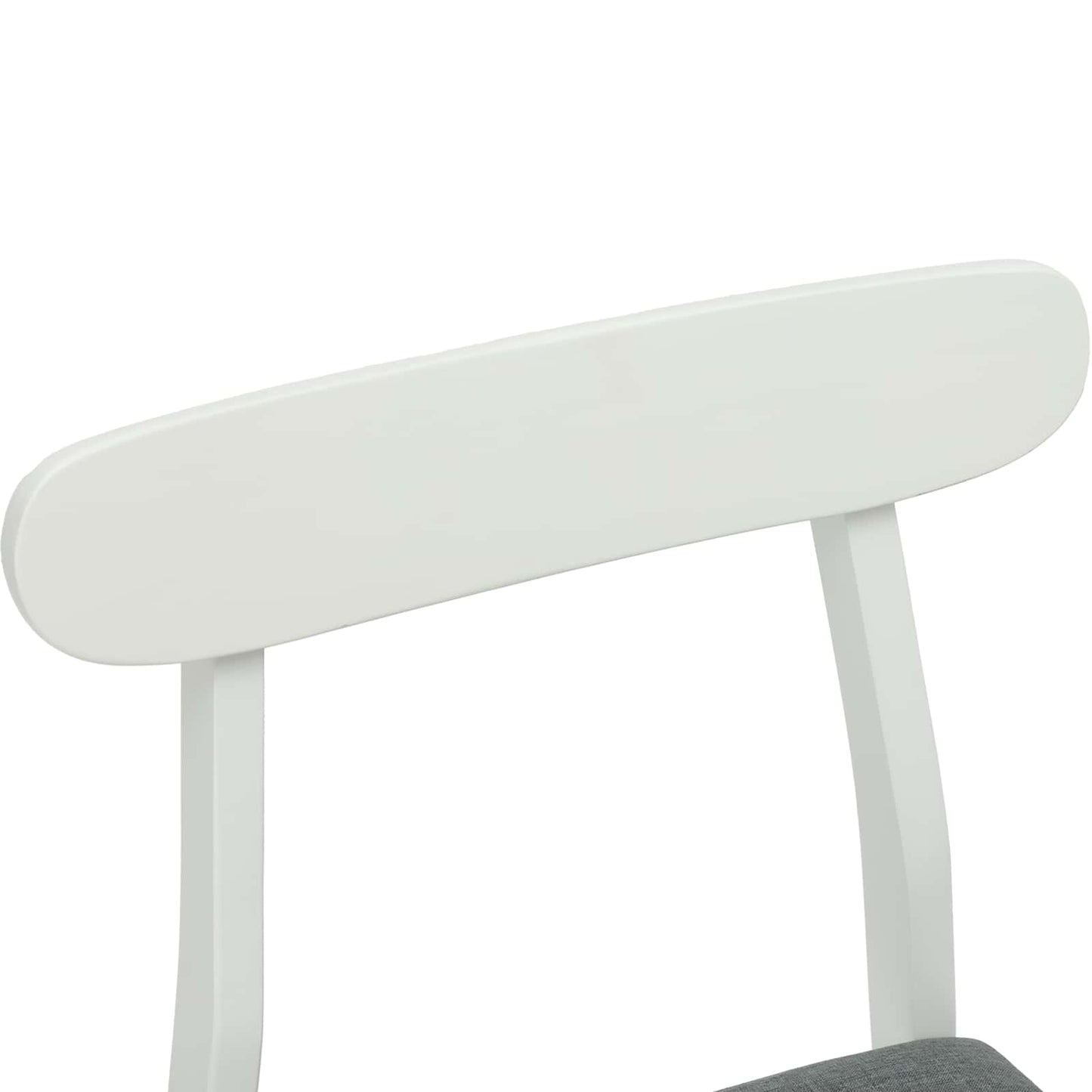 Sedia da pranzo 2 pz Legno di gomma solido Bianco e Grigio