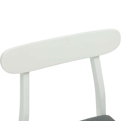 Sedia da pranzo 2 pz Legno di gomma solido Bianco e Grigio