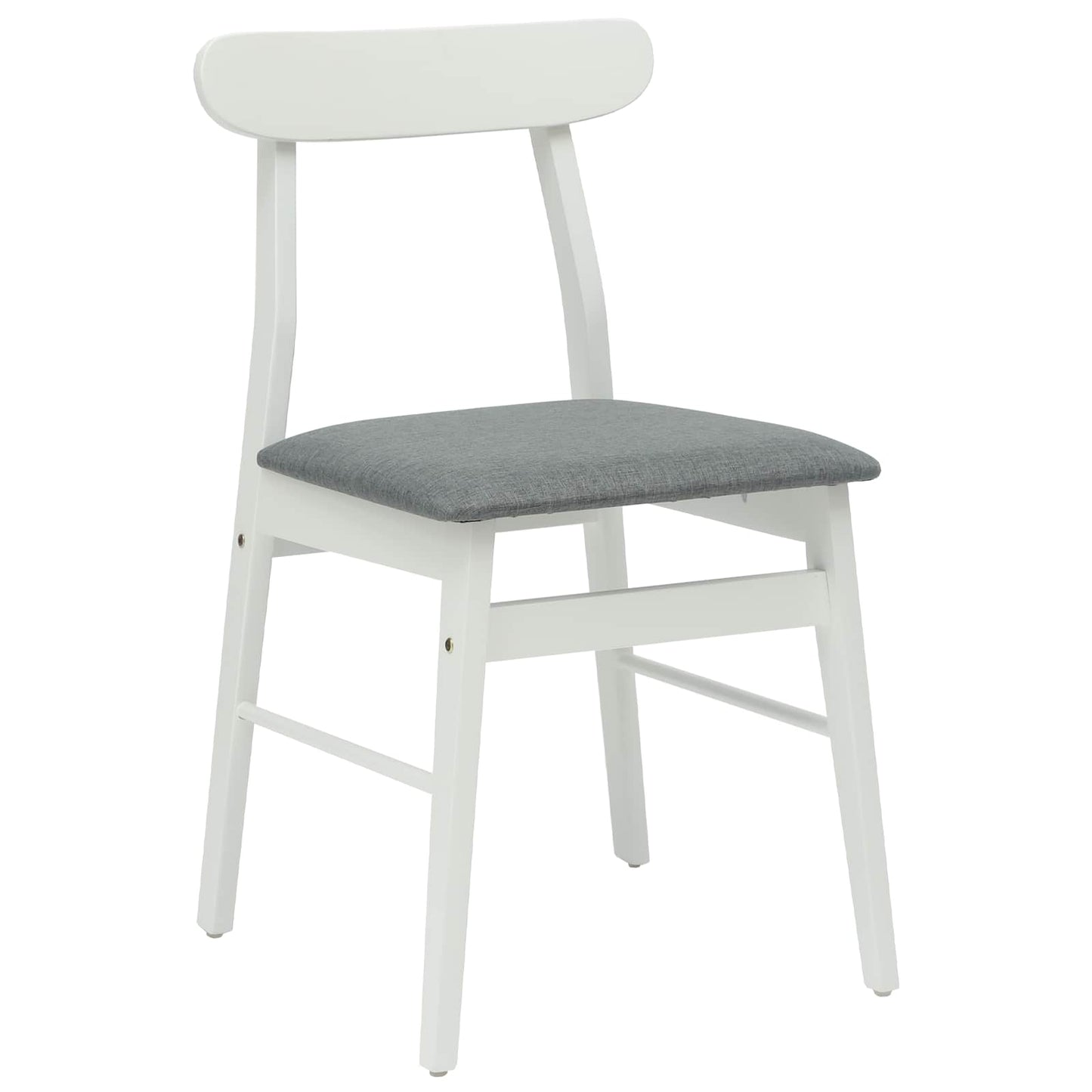 Sedia da pranzo 2 pz Legno di gomma solido Bianco e Grigio