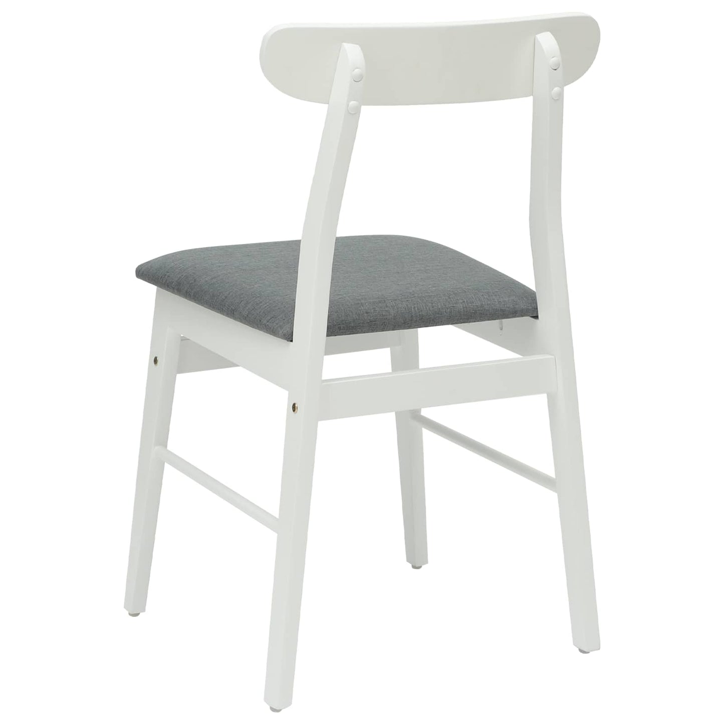 Sedia da pranzo 2 pz Legno di gomma solido Bianco e Grigio