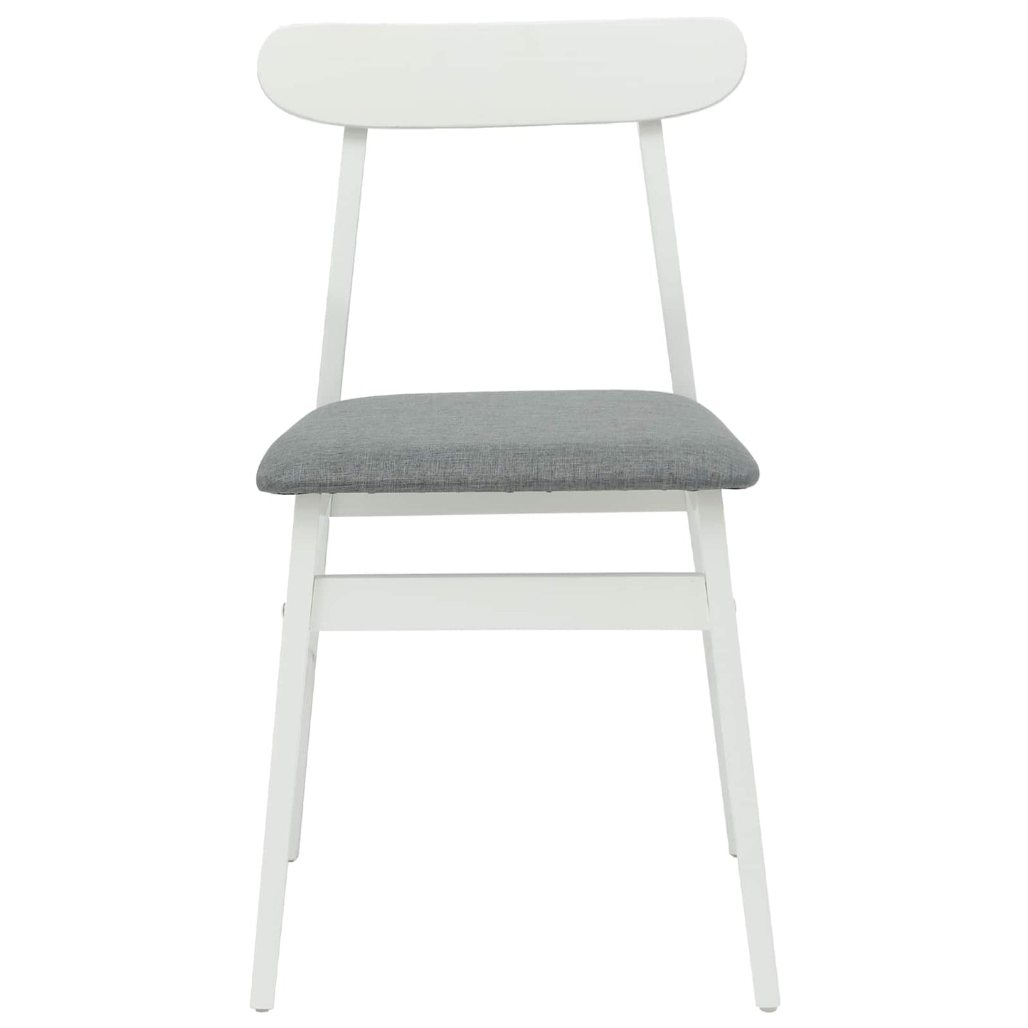 Sedia da pranzo 2 pz Legno di gomma solido Bianco e Grigio