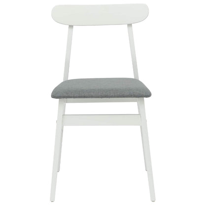 Sedia da pranzo 2 pz Legno di gomma solido Bianco e Grigio