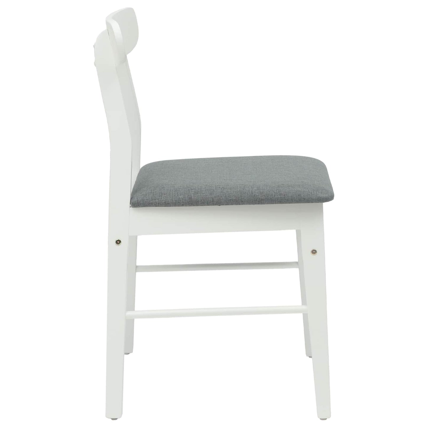 Sedia da pranzo 2 pz Legno di gomma solido Bianco e Grigio