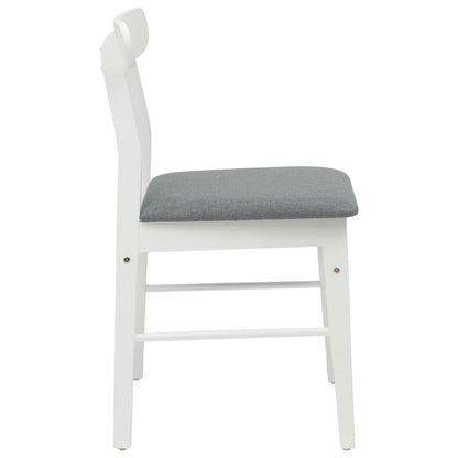 Sedia da pranzo 2 pz Legno di gomma solido Bianco e Grigio