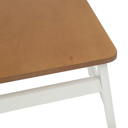 Sedia da pranzo 2 pz Legno di gomma solido Bianco e Naturale