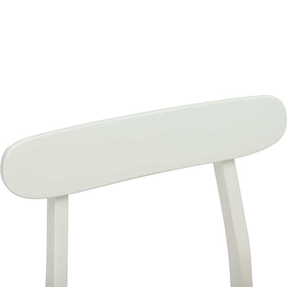 Sedia da pranzo 2 pz Legno di gomma solido Bianco e Naturale