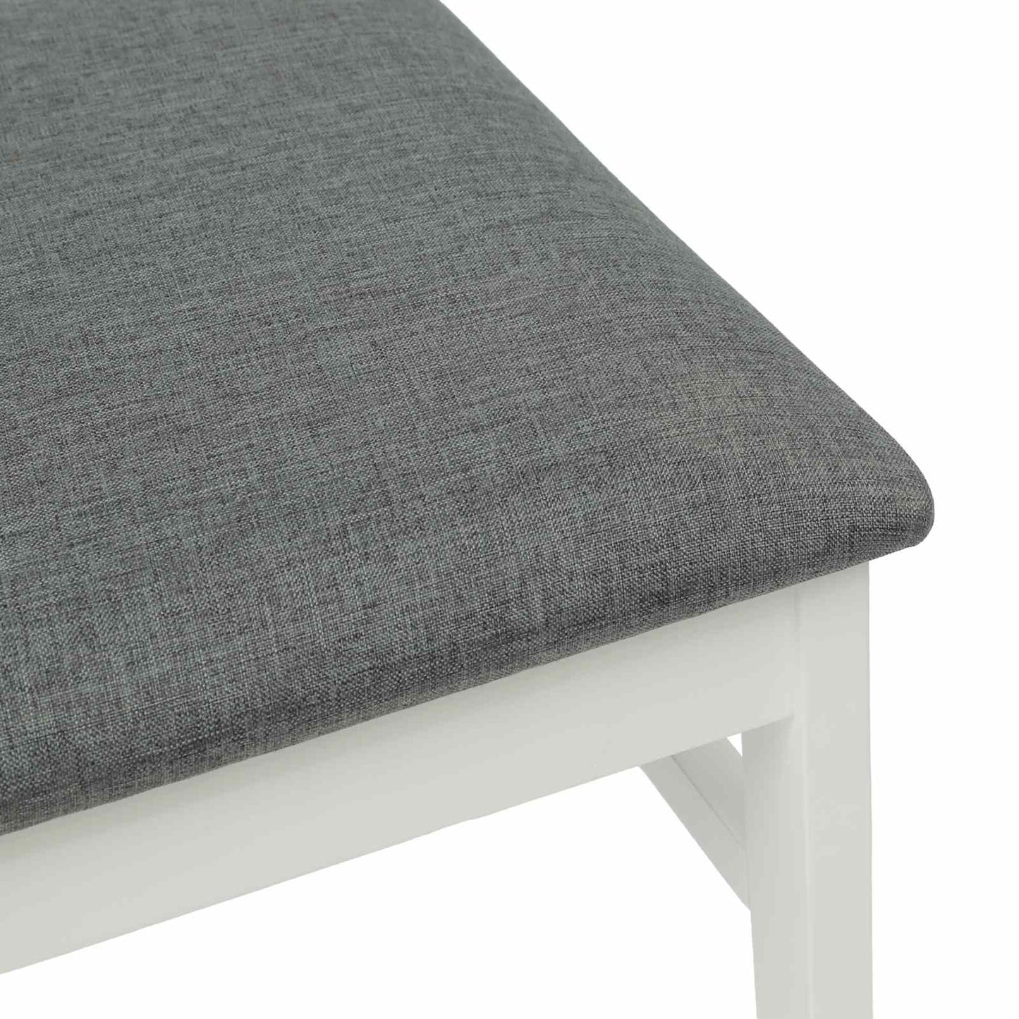 Sedia da pranzo 2 pz Legno di gomma solido Bianco e Grigio