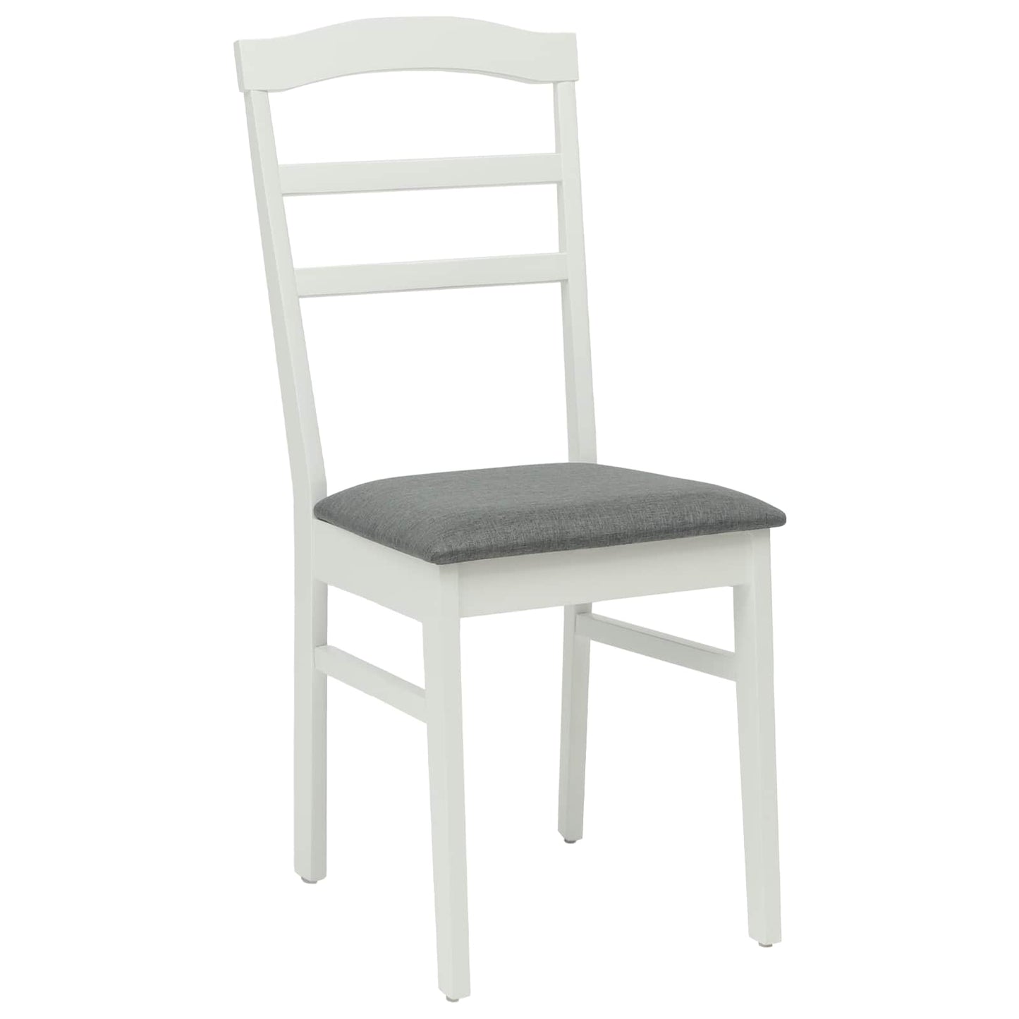 Sedia da pranzo 2 pz Legno di gomma solido Bianco e Grigio