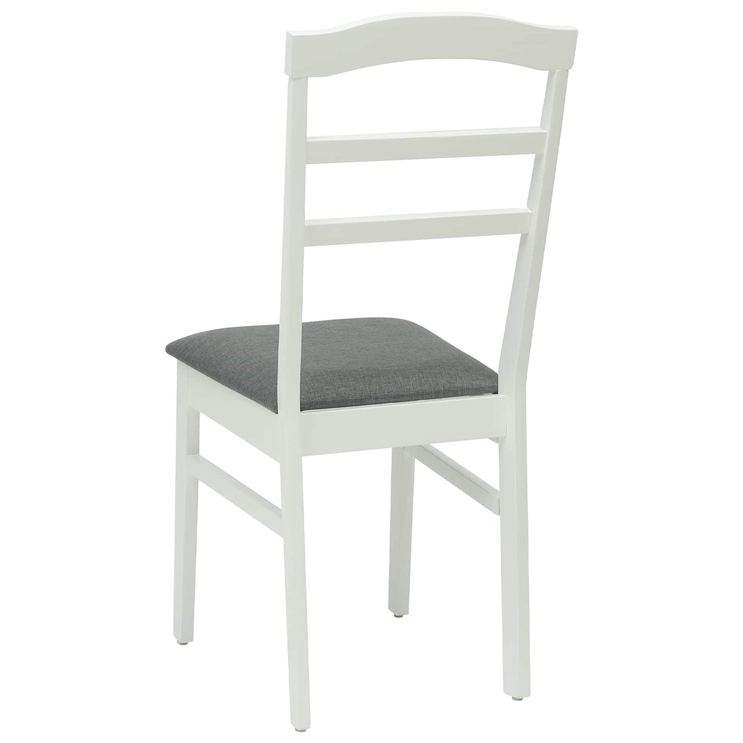 Sedia da pranzo 2 pz Legno di gomma solido Bianco e Grigio