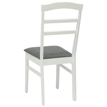 Sedia da pranzo 2 pz Legno di gomma solido Bianco e Grigio
