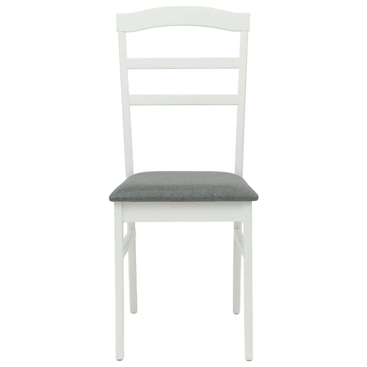 Sedia da pranzo 2 pz Legno di gomma solido Bianco e Grigio