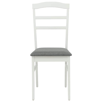 Sedia da pranzo 2 pz Legno di gomma solido Bianco e Grigio