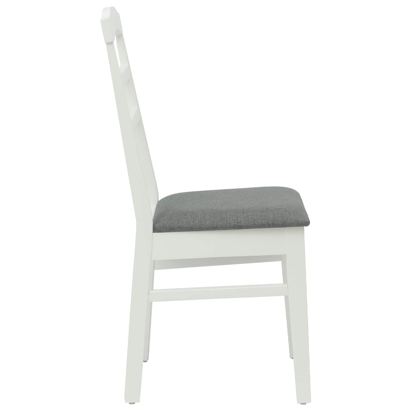 Sedia da pranzo 2 pz Legno di gomma solido Bianco e Grigio