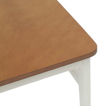Sedia da pranzo 2 pz Legno di gomma solido Bianco e Naturale