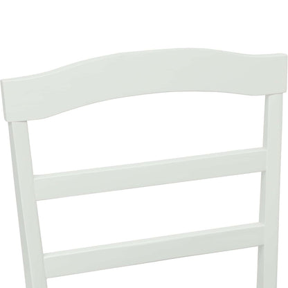 Sedia da pranzo 2 pz Legno di gomma solido Bianco e Naturale