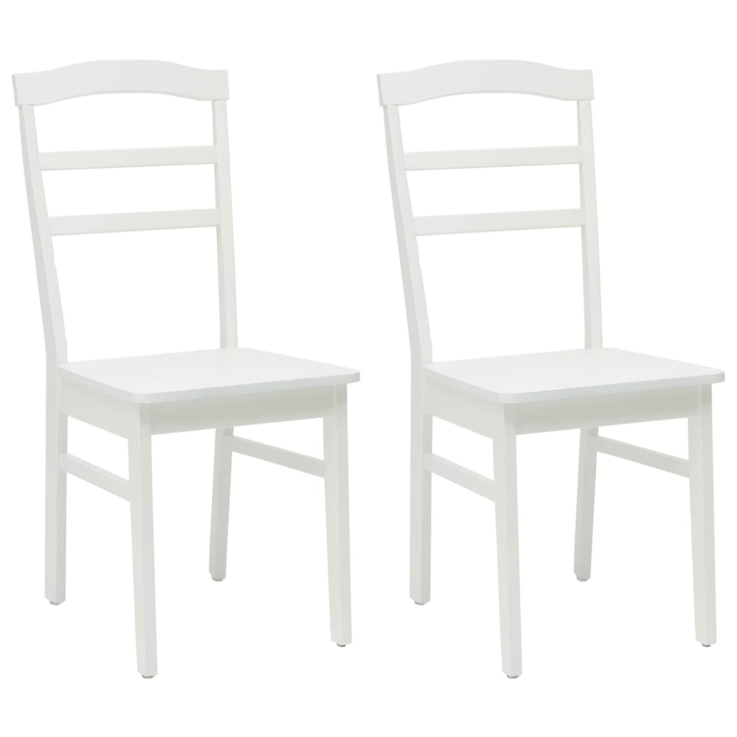 Sedia da pranzo 2 pcs Bianco Legno di gomma solido