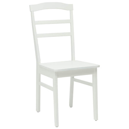 Sedia da pranzo 2 pcs Bianco Legno di gomma solido