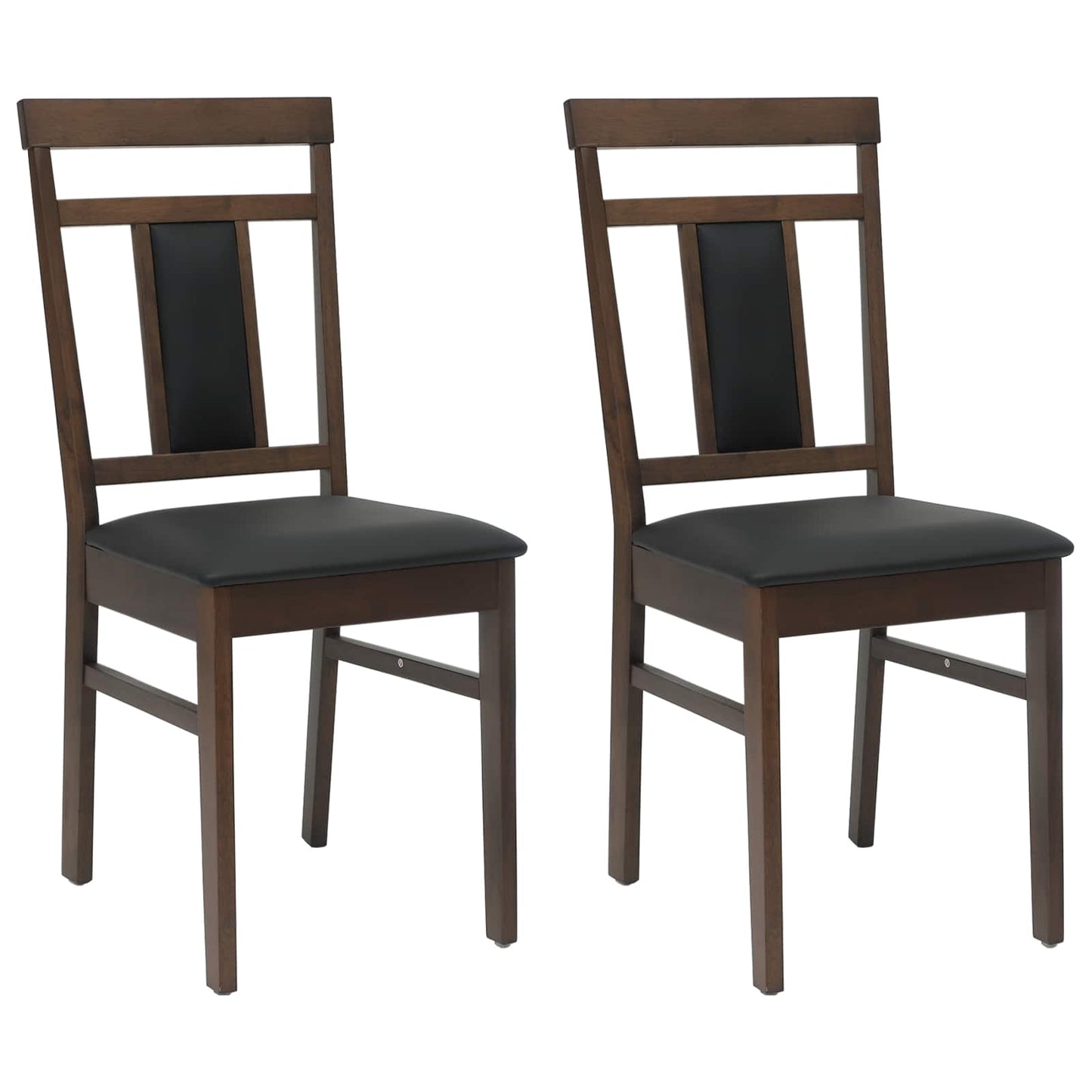 Sedia da pranzo 2 pcs Marrone chiaro e nero