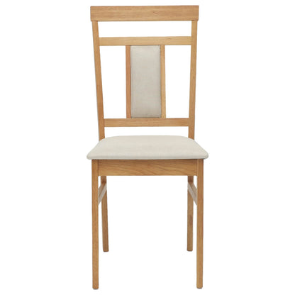 Sedia da pranzo 2 pcs Naturale e chiaro Legno di gomma solido