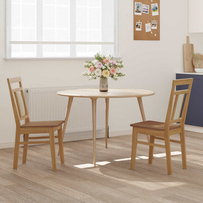 Sedia da pranzo 2 pcs Naturale Legno di gomma solido