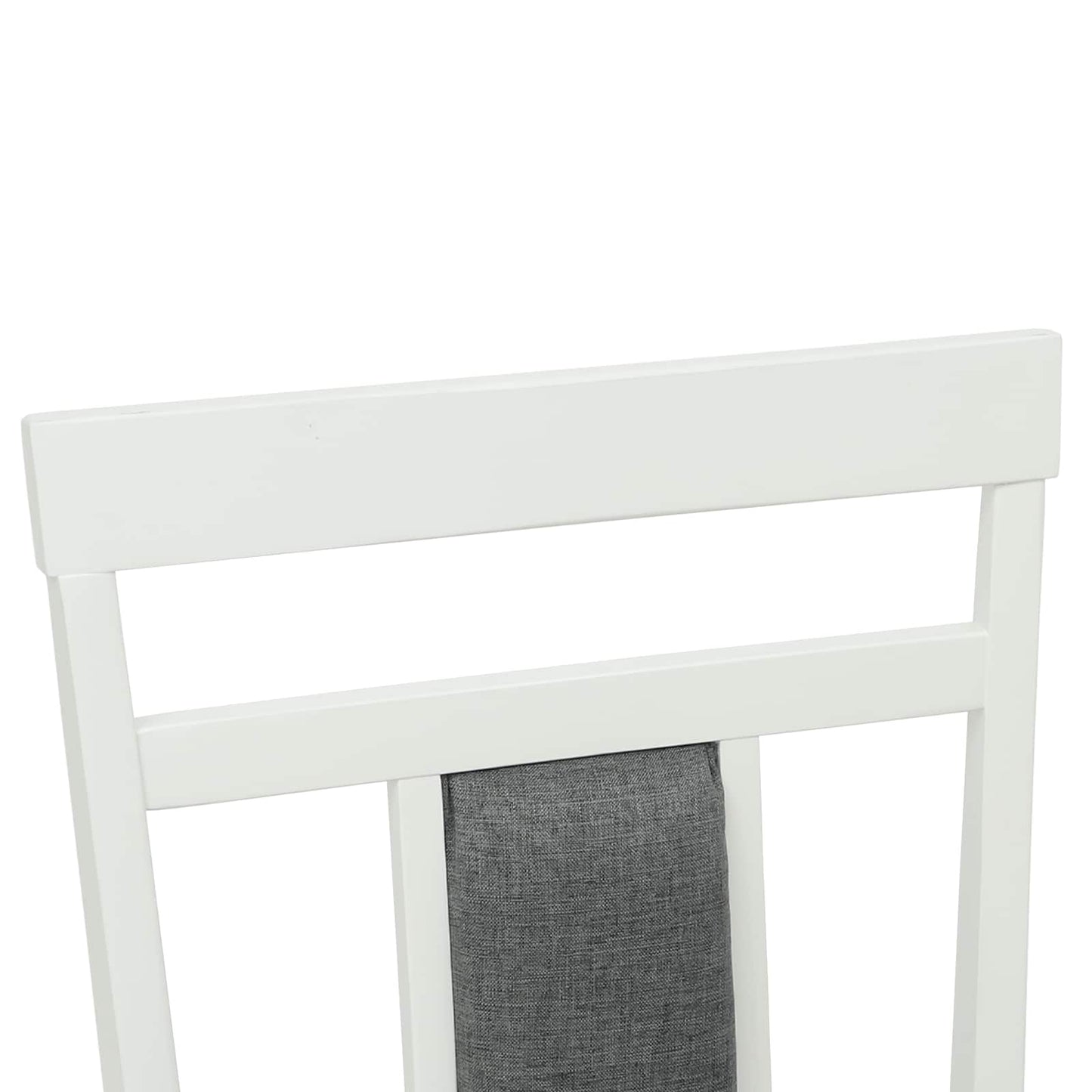 Sedia da pranzo 2 pcs Bianco e Grigio Legno di gomma solido