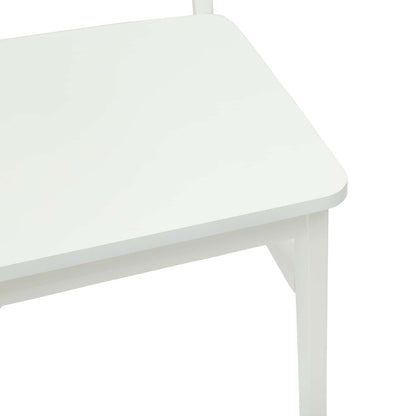 Sedia da pranzo 2 pz Legno di gomma solido Bianco