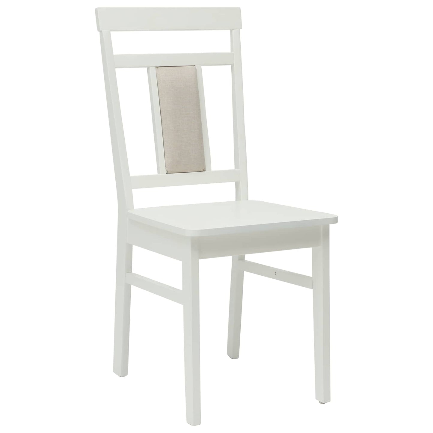 Sedia da pranzo 2 pz Legno di gomma solido Bianco