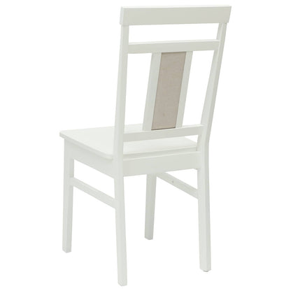 Sedia da pranzo 2 pz Legno di gomma solido Bianco