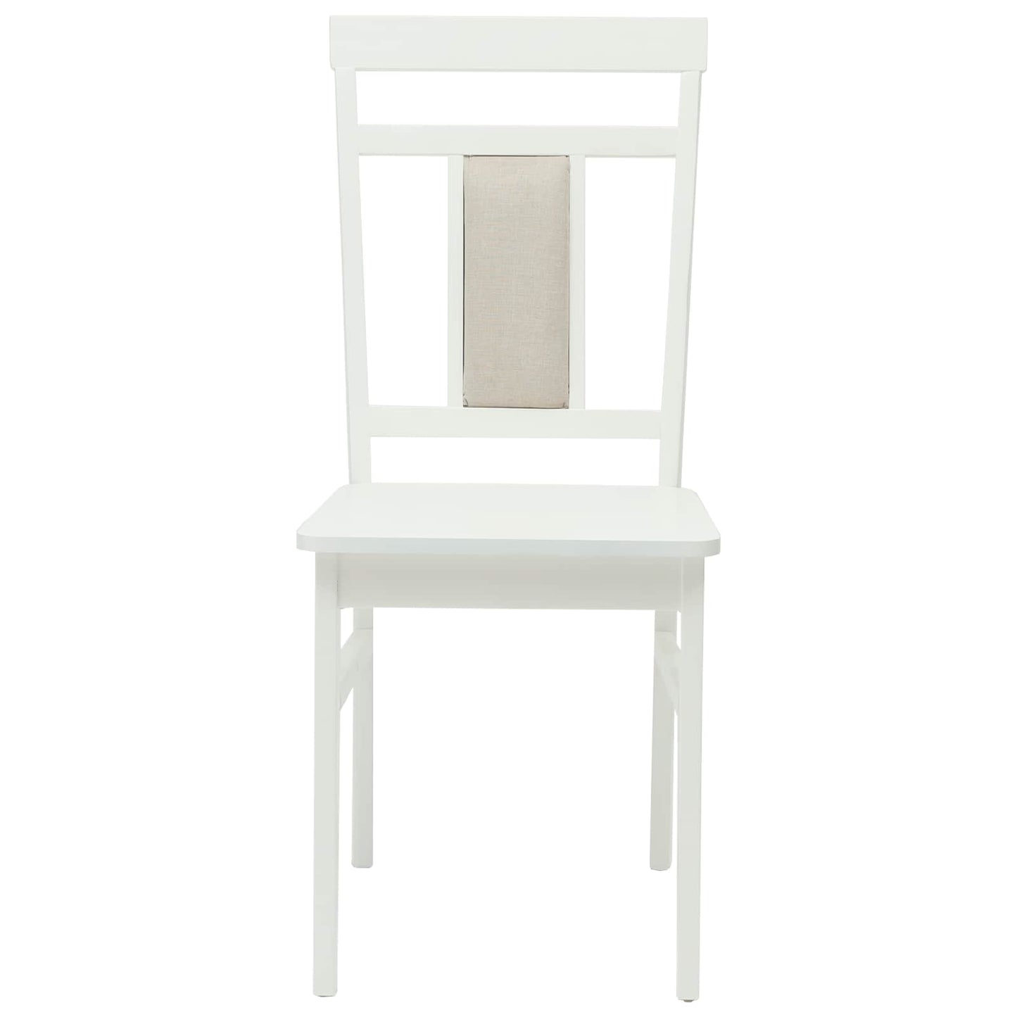 Sedia da pranzo 2 pz Legno di gomma solido Bianco