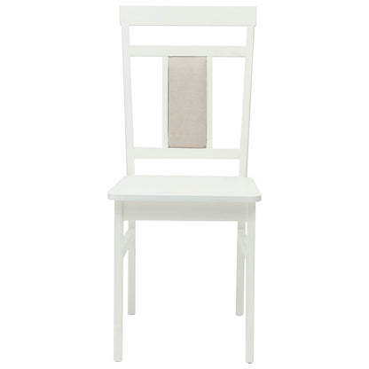 Sedia da pranzo 2 pz Legno di gomma solido Bianco