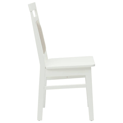 Sedia da pranzo 2 pz Legno di gomma solido Bianco
