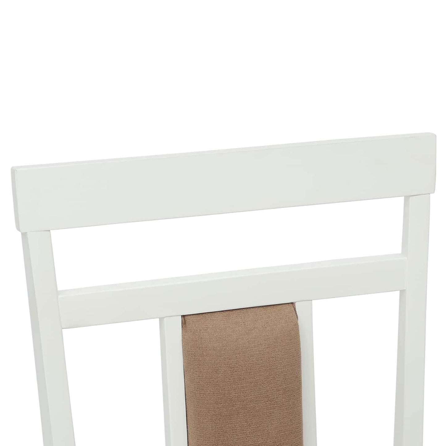 Sedia da pranzo 2 pz Legno di gomma solido Bianco e marrone
