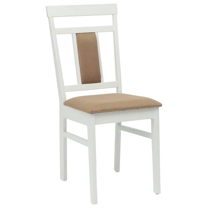 Sedia da pranzo 2 pz Legno di gomma solido Bianco e marrone