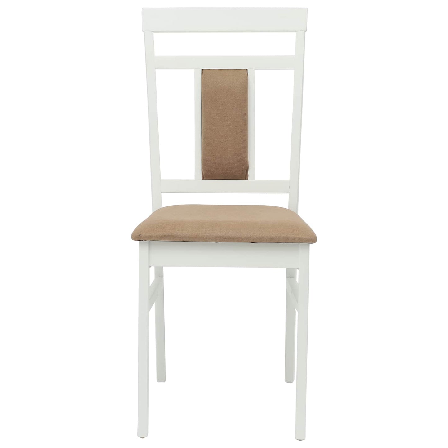 Sedia da pranzo 2 pz Legno di gomma solido Bianco e marrone