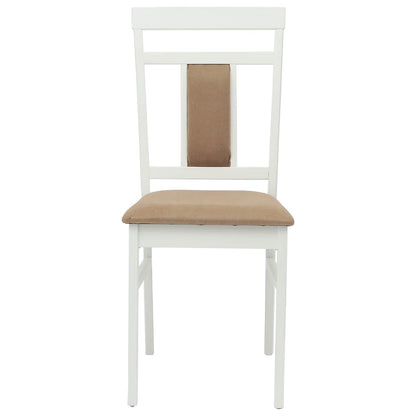 Sedia da pranzo 2 pz Legno di gomma solido Bianco e marrone