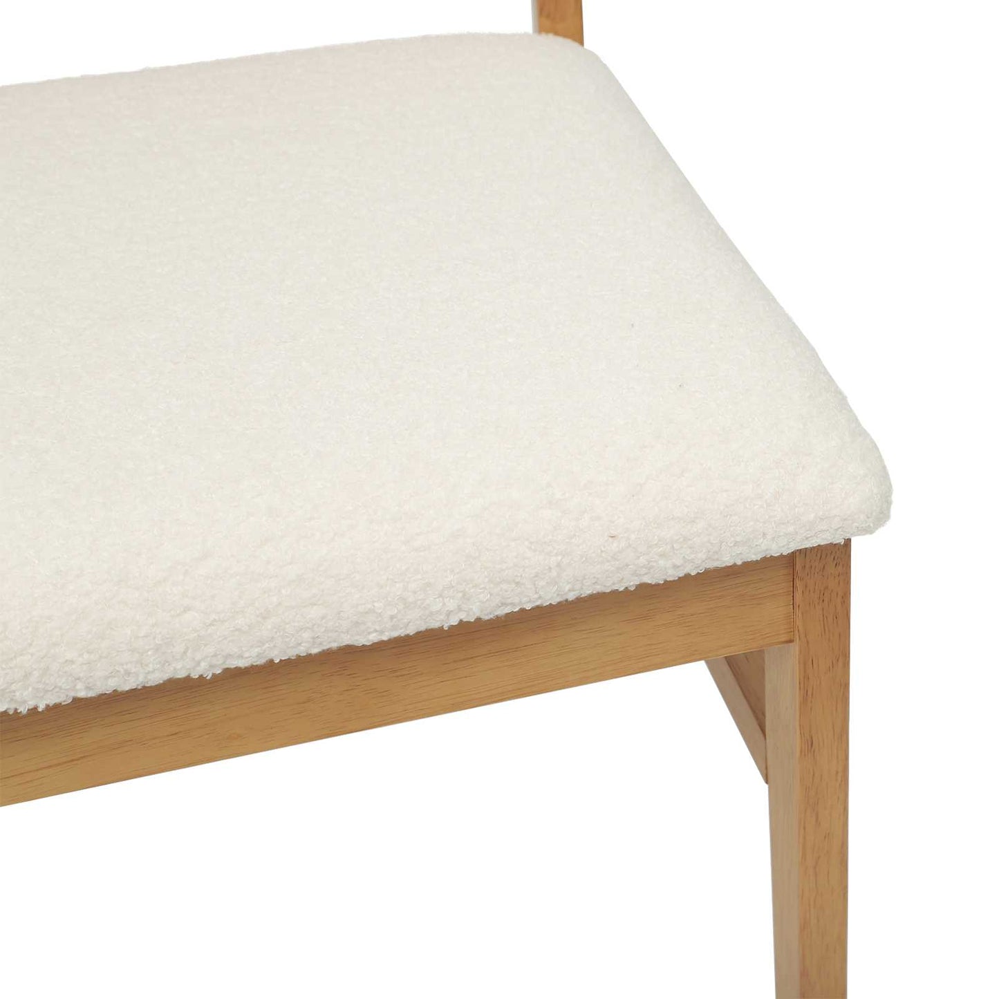 Sedia da pranzo 2 pz Legno di gomma solido Naturale e chiaro
