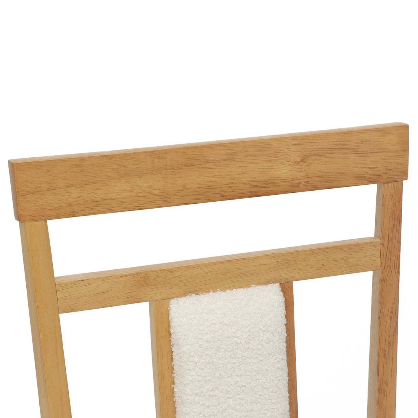 Sedia da pranzo 2 pz Legno di gomma solido Naturale e chiaro