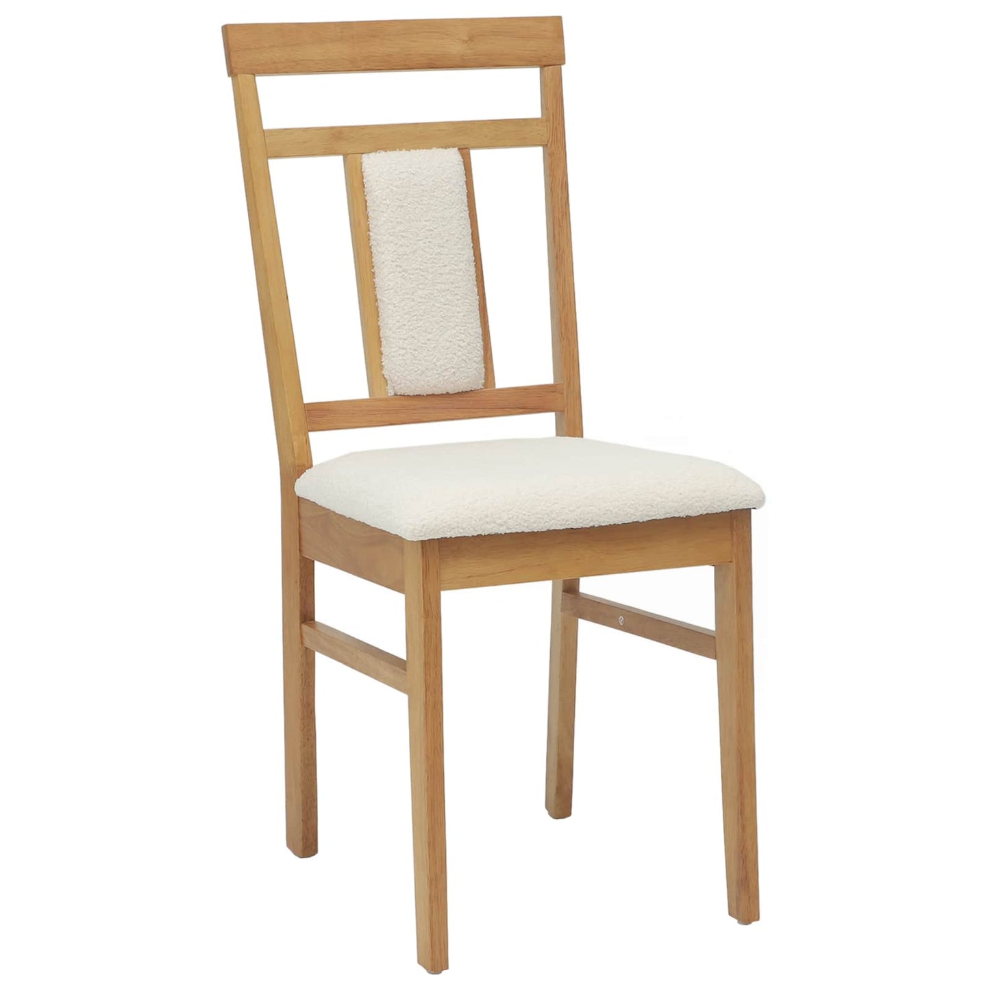 Sedia da pranzo 2 pz Legno di gomma solido Naturale e chiaro